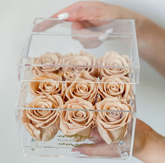 Rosas en caja