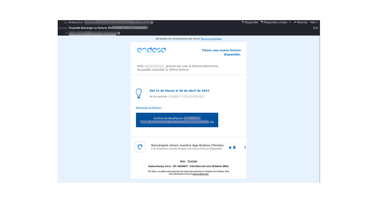 phishing de Endesa