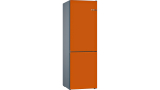 Bosch KVN39IOEA, un frigorífico combi de color naranja